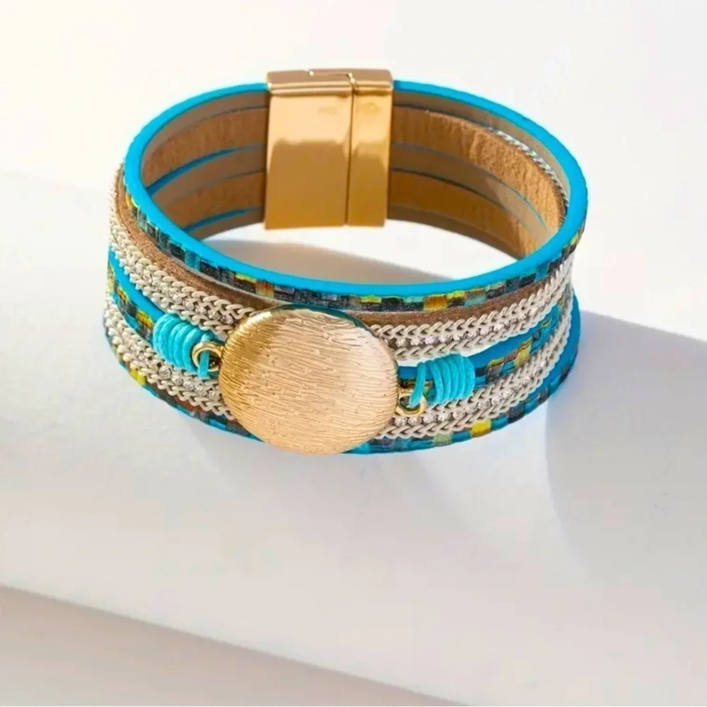 Boho Teal Multilayer Bracelet